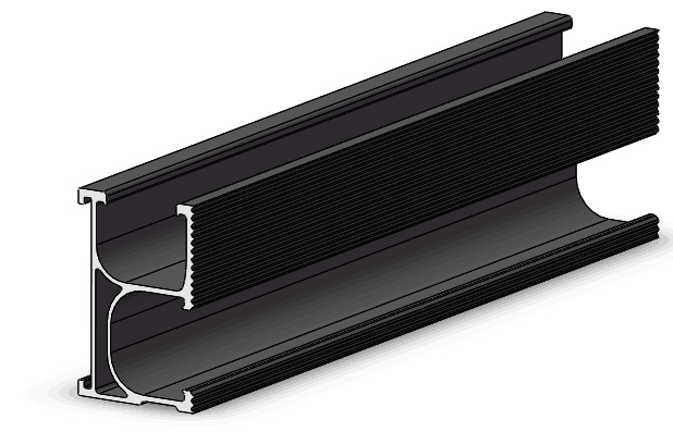 Fastensol 3000mm Black Rail